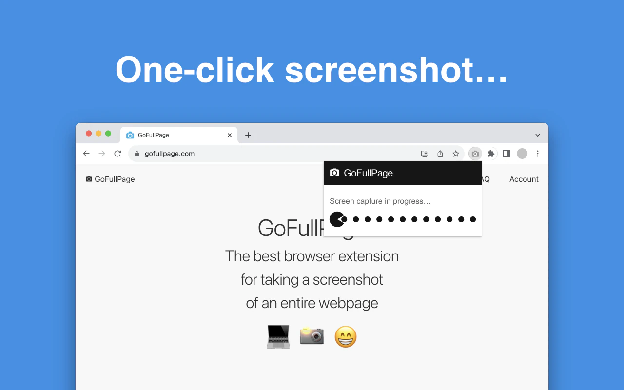 GoFullPage Chrome extension interface in an official Chrome Web Store screenshot