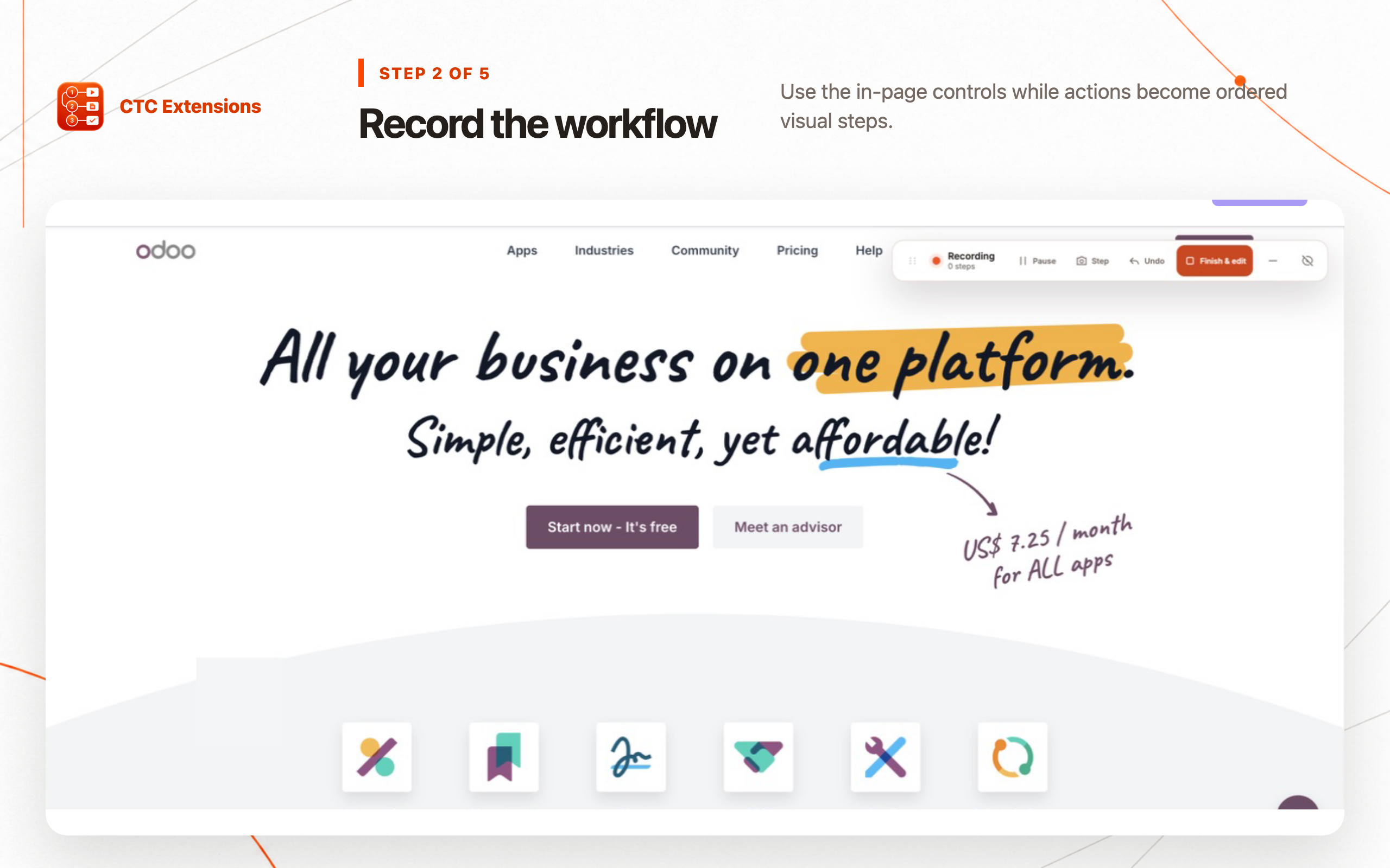 AI Workflow Recorder: SOP & Guide – CTC Steps: step 2, Record the workflow