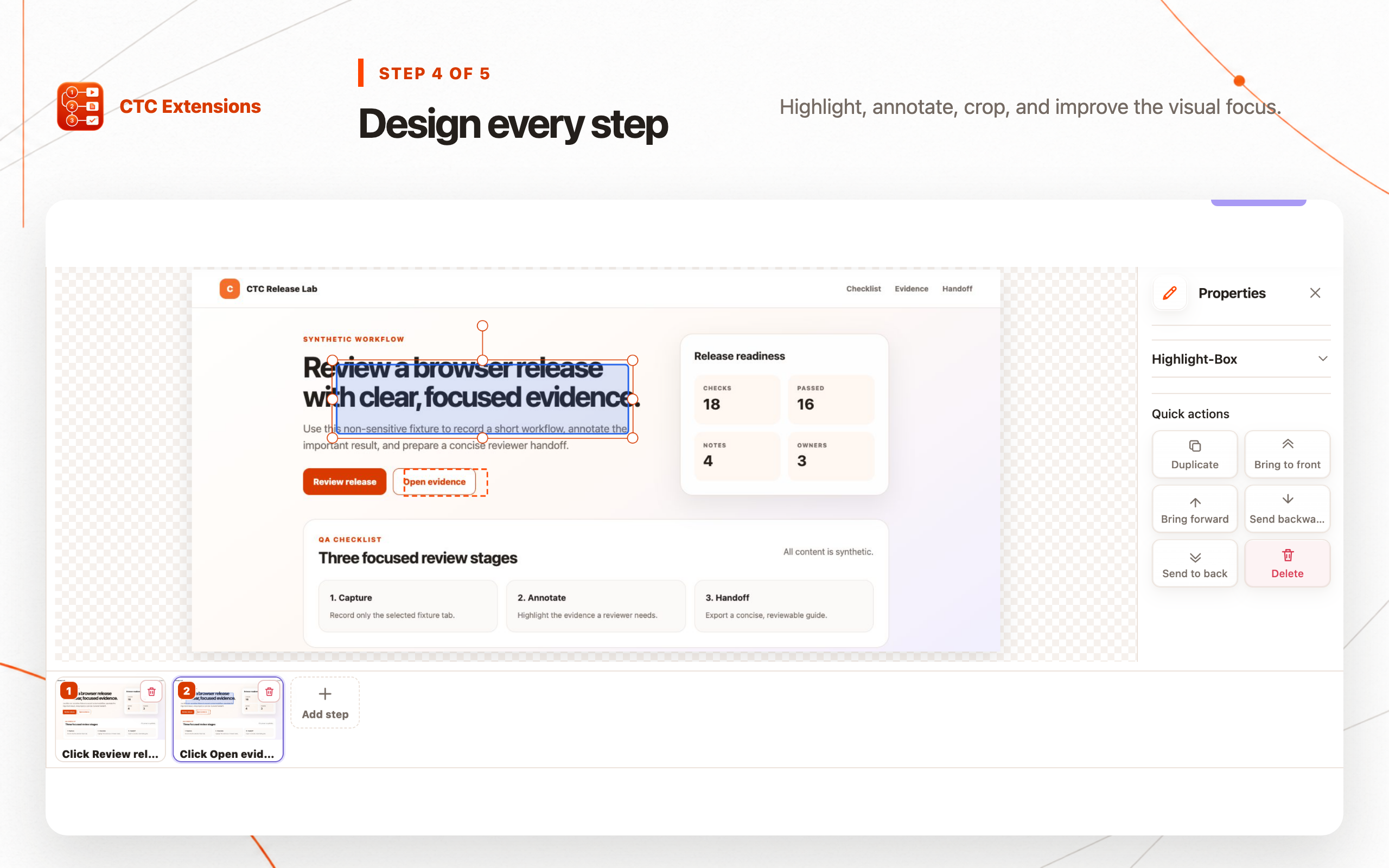 AI Workflow Recorder: SOP & Guide – CTC Steps: step 4, Design every step