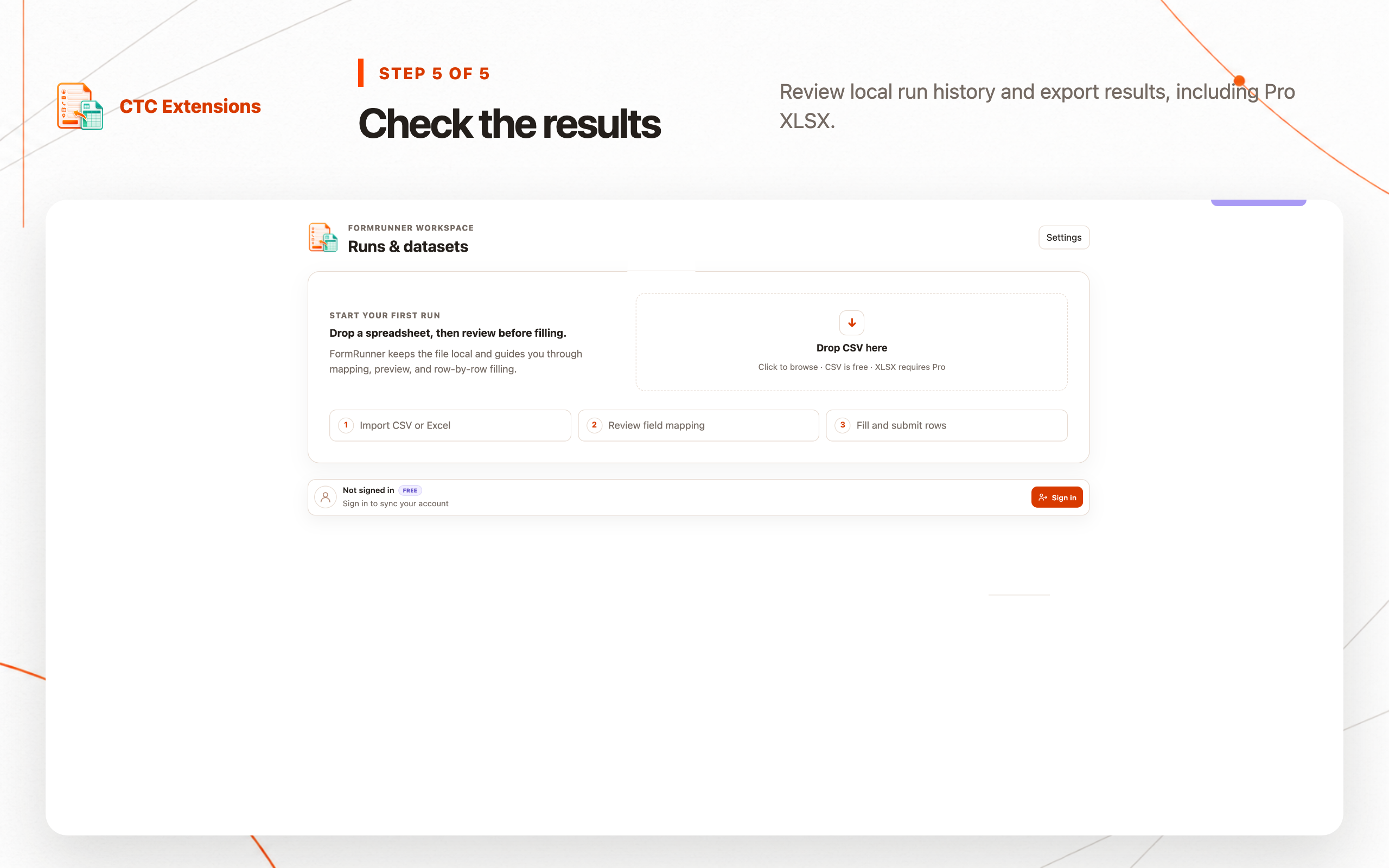FormRunner: step 5, Check the results