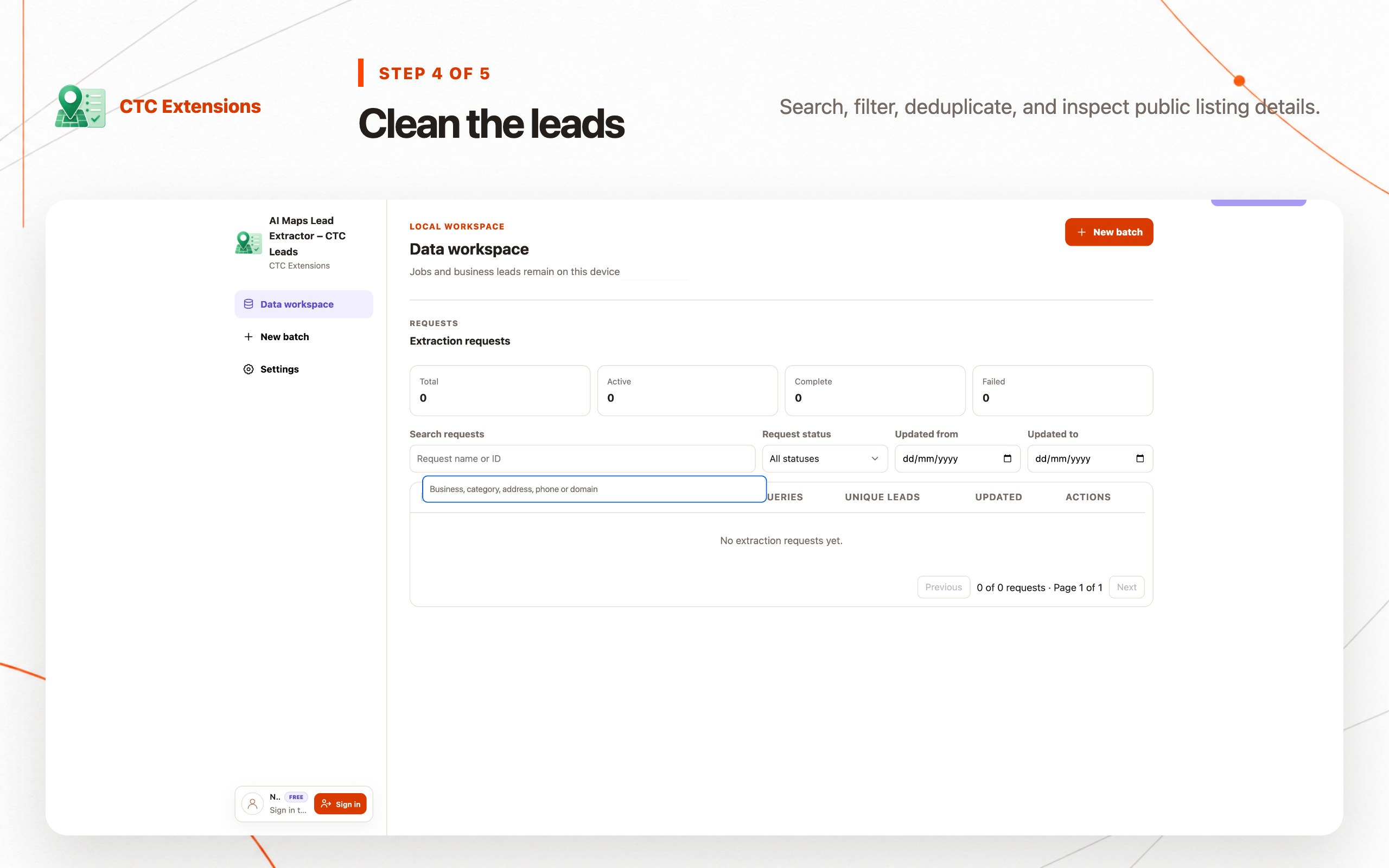 AI Maps Lead Extractor – CTC Leads: step 4, Clean the leads